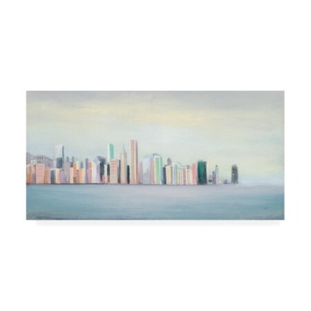 Julia Purinton 'New York Skyline Blue Crop' Canvas Art,10x19